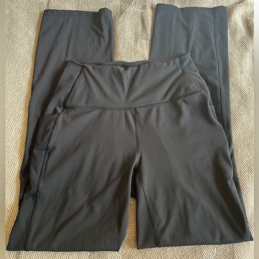 black straight leggings